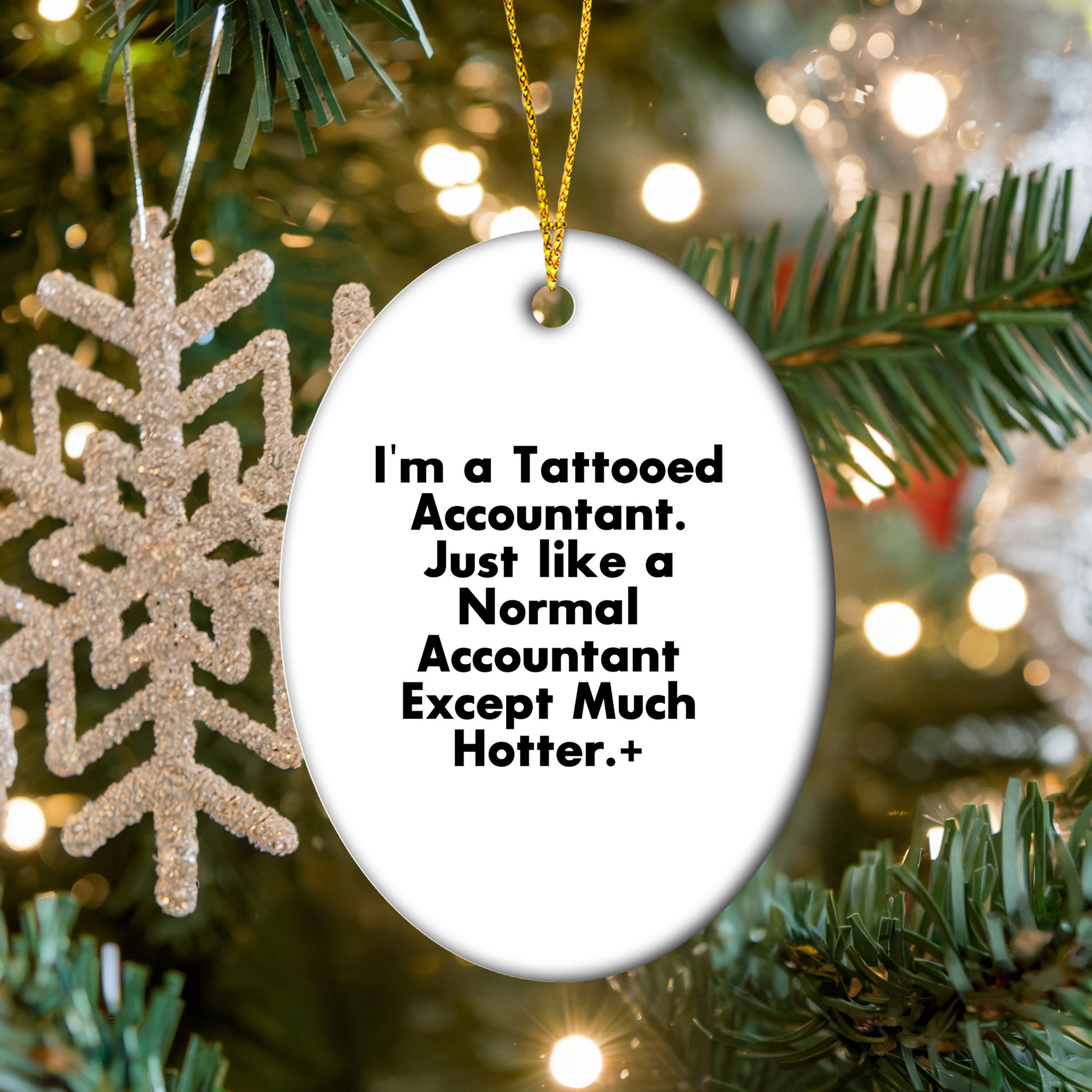 Funny Accountant Oval Ornament, Gifts from Friends to Accountants, Christmas Unique Gifts, I'm A Tattooed Accountant