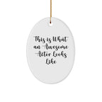 Funny Actor Gifts from Friends - 'This Is What An Awesome Actor Looks Like' Oval Ornament for Men, Women, or Coworkers