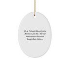 Funny Administrative Assistant Gifts for Women, Oval Ornament with Quirky Quote, Gifts from Friends to Coworkers, Perfect Christmas Unique Gifts