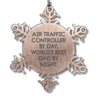Funny Air Traffic Controller Gifts from Dad for Men, Snowflake Ornament for Christmas Unique Gifts