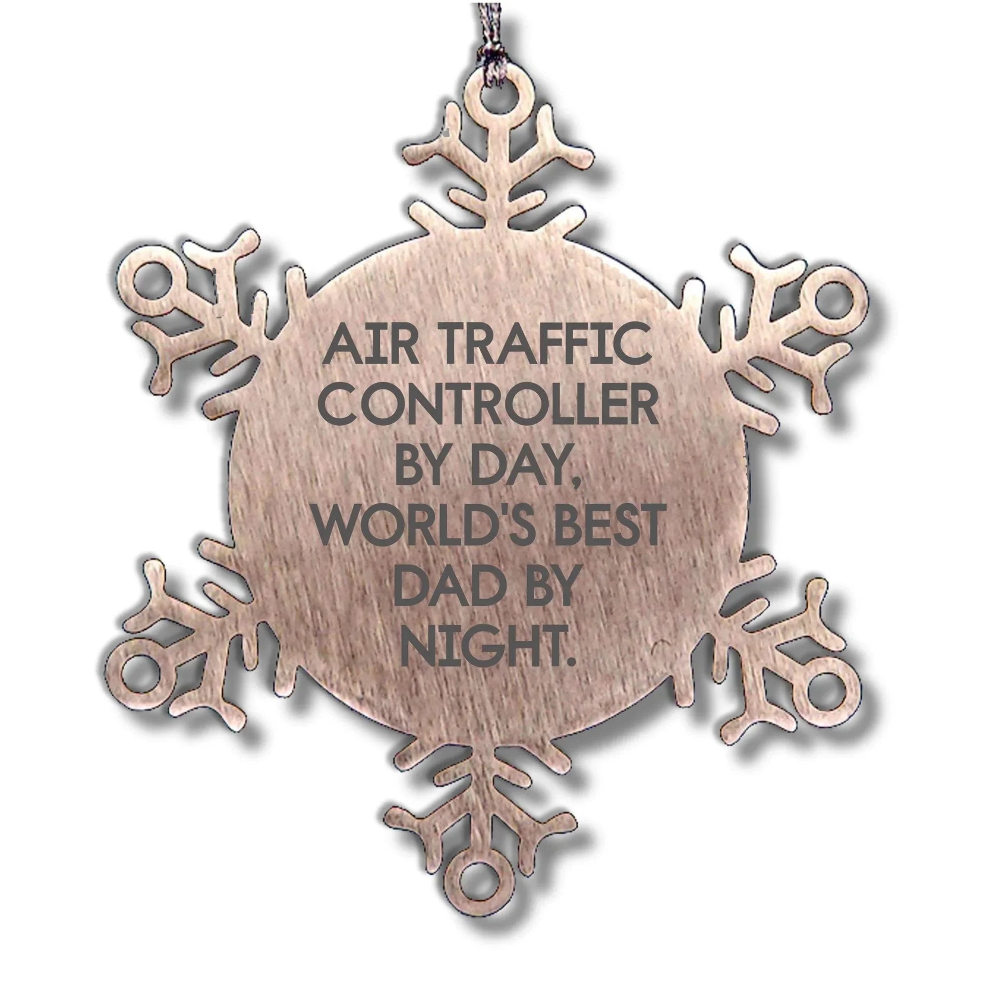 Funny Air Traffic Controller Gifts from Dad for Men, Snowflake Ornament for Christmas Unique Gifts