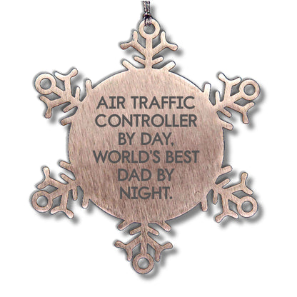 Funny Air Traffic Controller Gifts from Dad for Men, Snowflake Ornament for Christmas Unique Gifts
