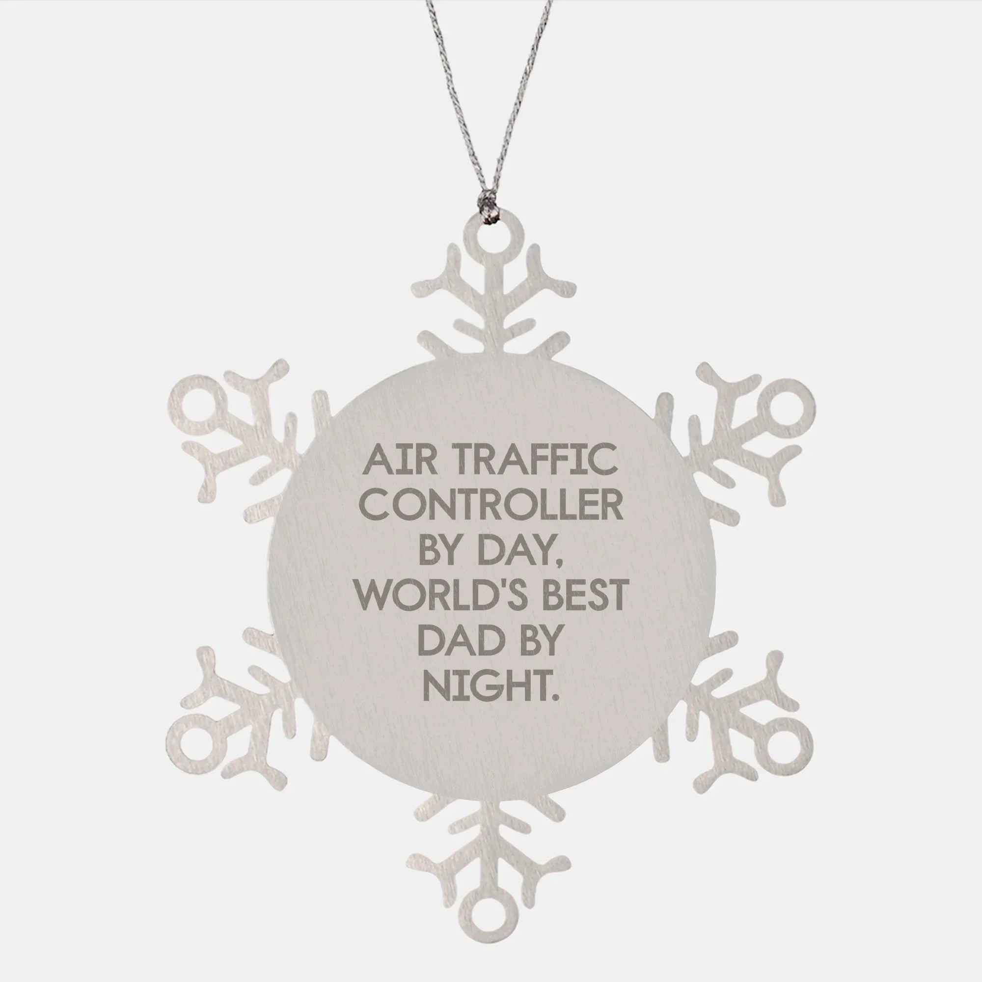 Funny Air Traffic Controller Gifts from Dad for Men, Snowflake Ornament for Christmas Unique Gifts