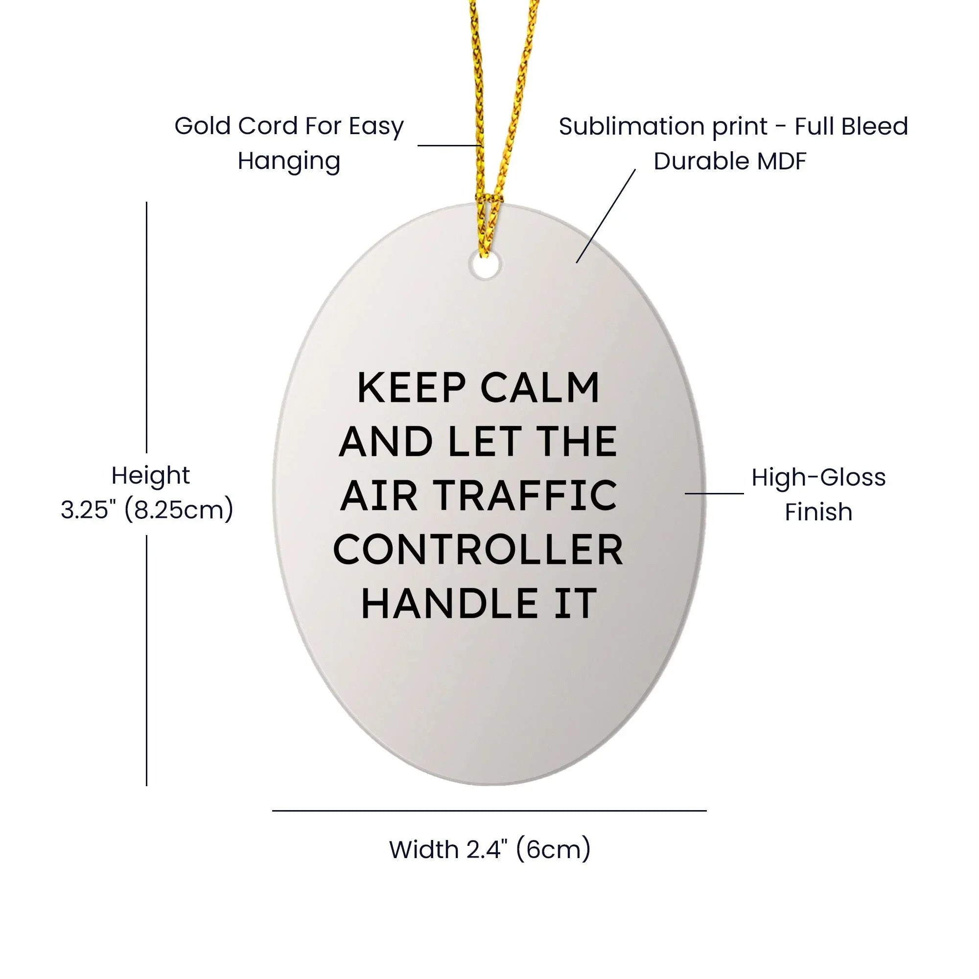 Funny Air Traffic Controller Gifts from Men to Friends - Keep Calm And Let It Handle It Christmas Oval Ornament for Home Decor