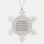 Funny Air Traffic Controller Snowflake Ornament Gifts from Friends, Coworkers, or Family - 'I'm A Tattooed Air Traffic Controller...'