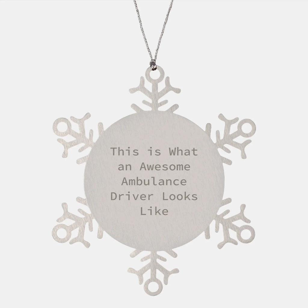 Funny Ambulance Driver Gifts for Christmas - Snowflake Ornament from Friends for Awesome Ambulance Driver