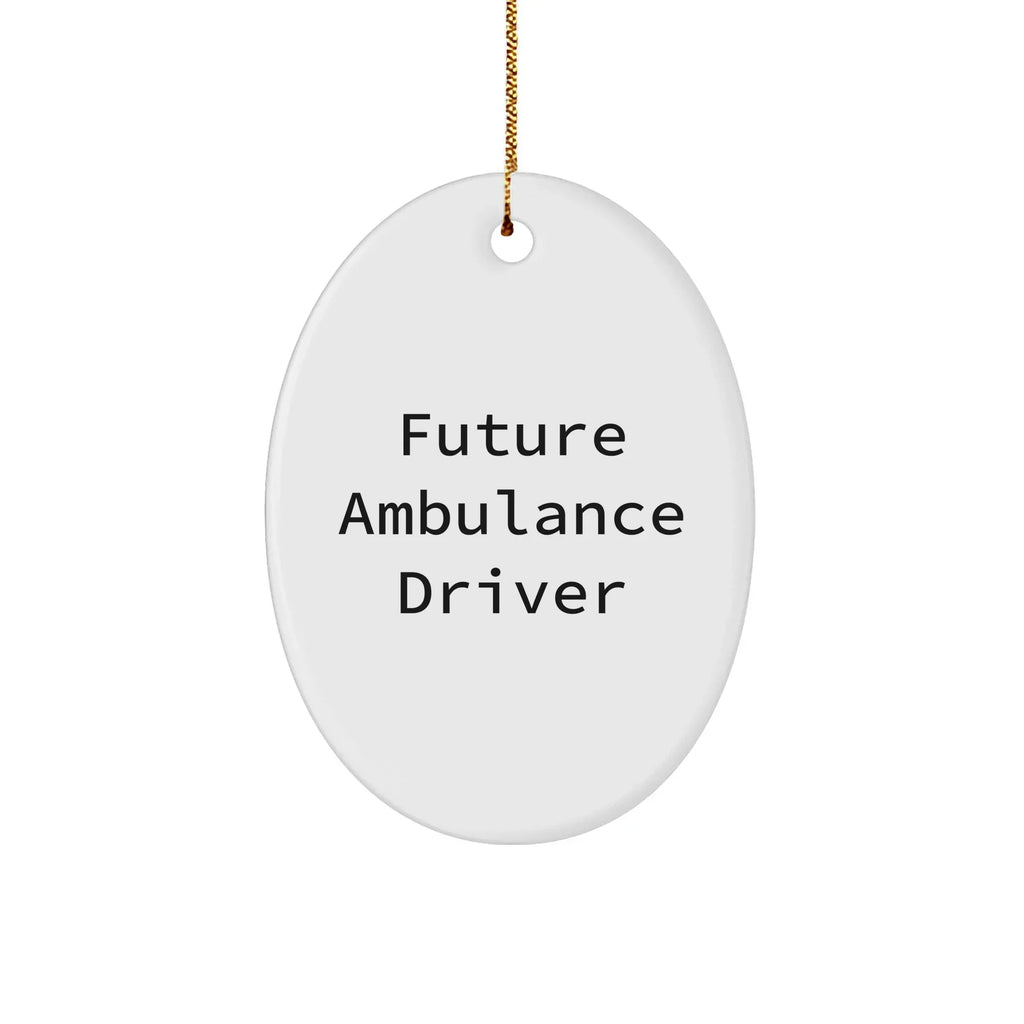 Funny Ambulance Driver Gifts from Friends for Ambulance Driver Christmas Unique Oval Ornament
