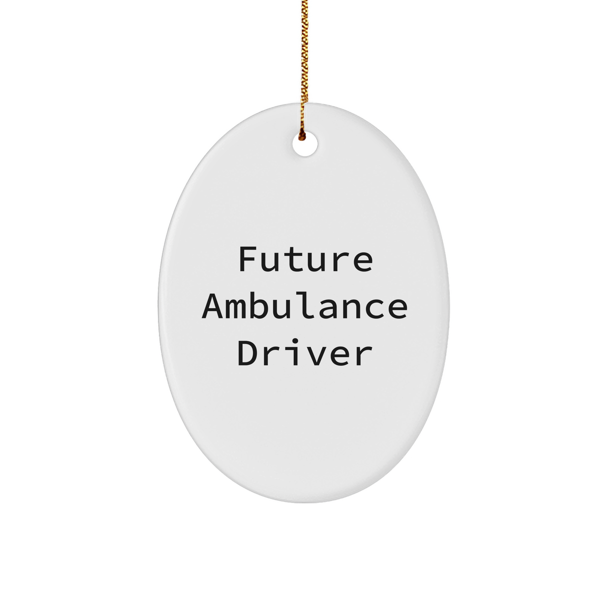 Funny Ambulance Driver Gifts from Friends for Ambulance Driver Christmas Unique Oval Ornament