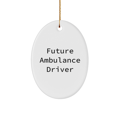 Funny Ambulance Driver Gifts from Friends for Ambulance Driver Christmas Unique Oval Ornament