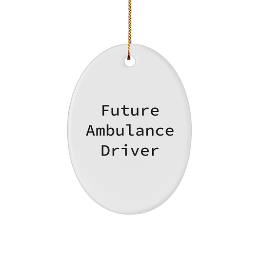 Funny Ambulance Driver Gifts from Friends for Ambulance Driver Christmas Unique Oval Ornament