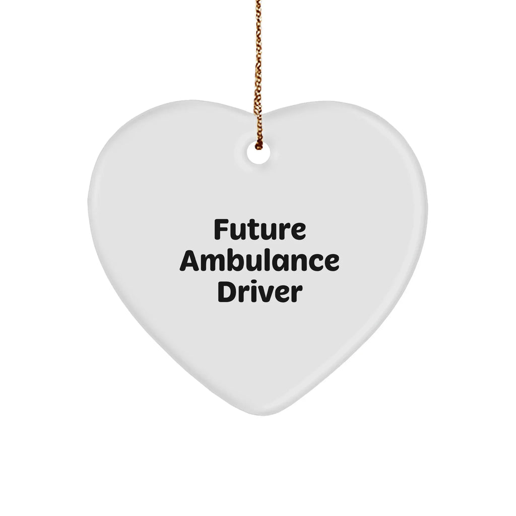Funny Ambulance Driver Heart Ornament - 'Future Ambulance Driver' Christmas Unique Gifts