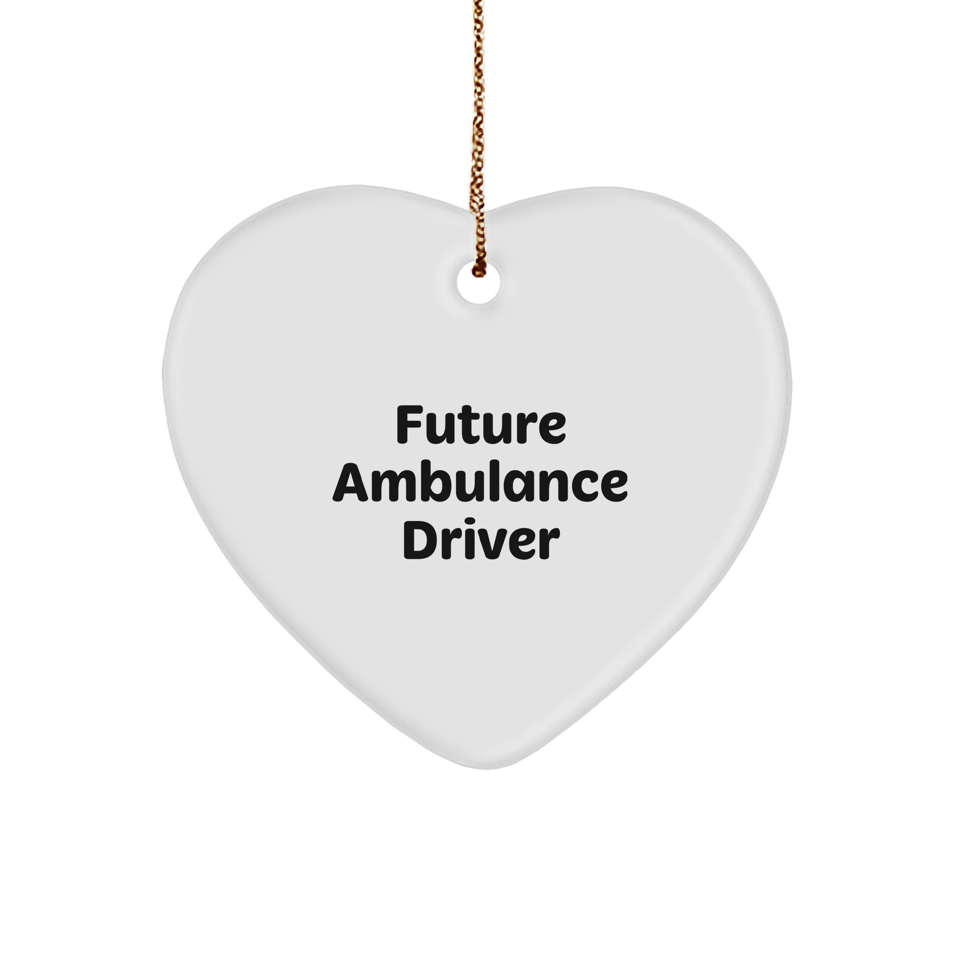 Funny Ambulance Driver Heart Ornament - 'Future Ambulance Driver' Christmas Unique Gifts