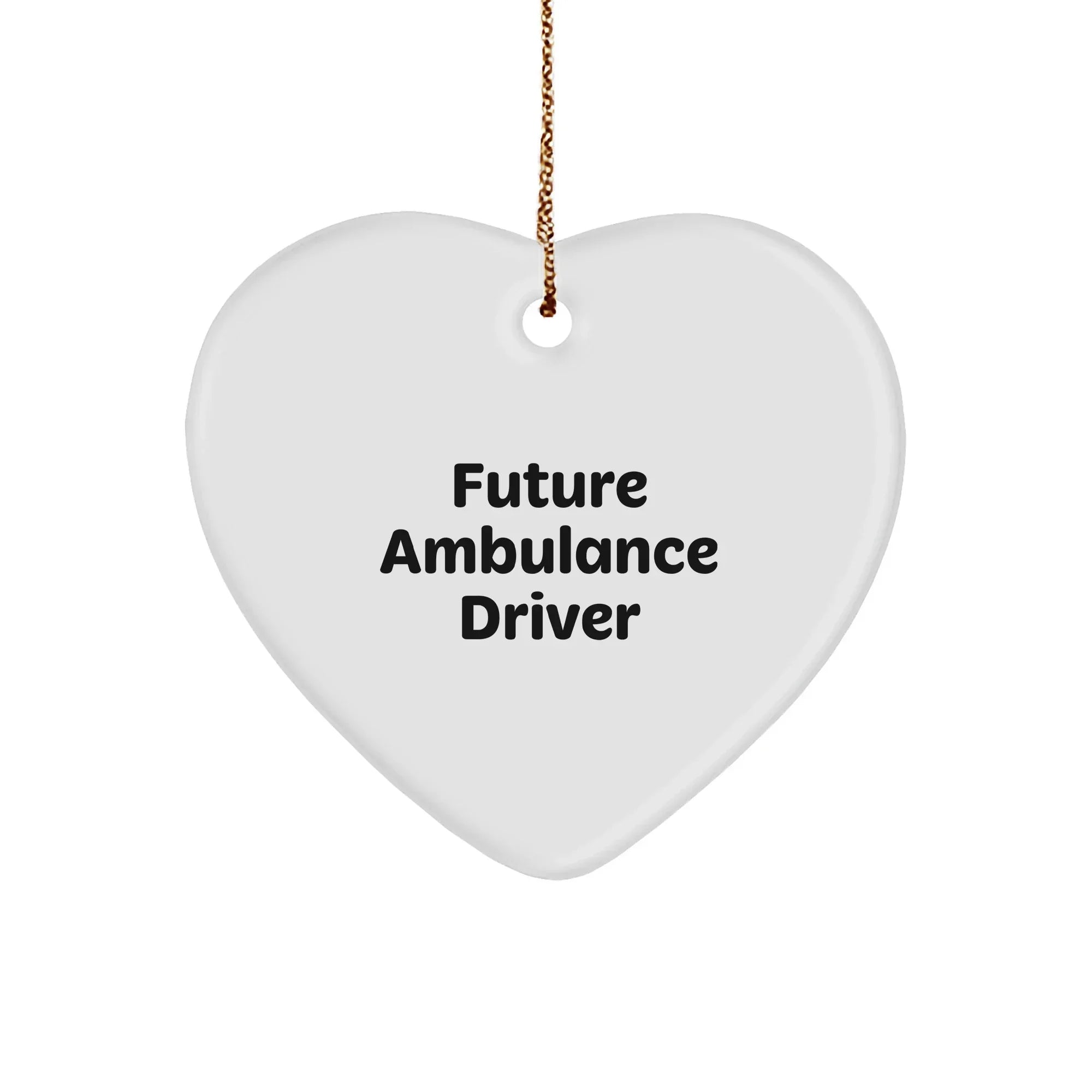 Funny Ambulance Driver Heart Ornament - 'Future Ambulance Driver' Christmas Unique Gifts