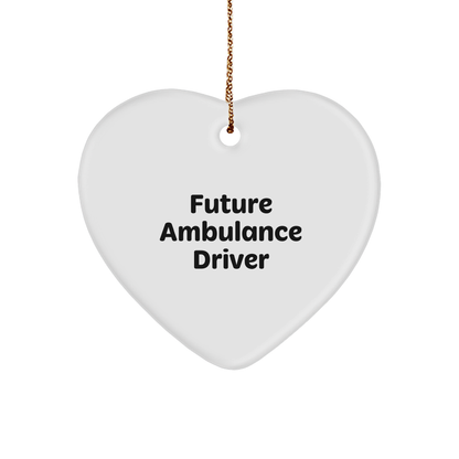 Funny Ambulance Driver Heart Ornament - 'Future Ambulance Driver' Christmas Unique Gifts