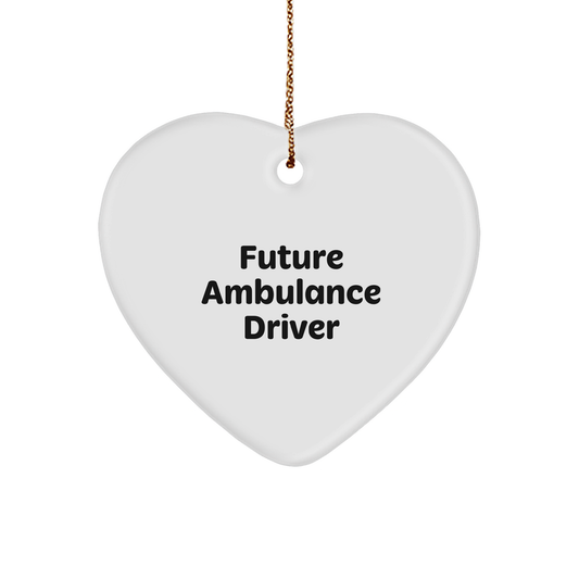 Funny Ambulance Driver Heart Ornament - 'Future Ambulance Driver' Christmas Unique Gifts