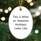 Funny Architect Gifts from Friends for Men - This Is What An Awesome Architect Looks Like Oval Ornament, Christmas Unique Present