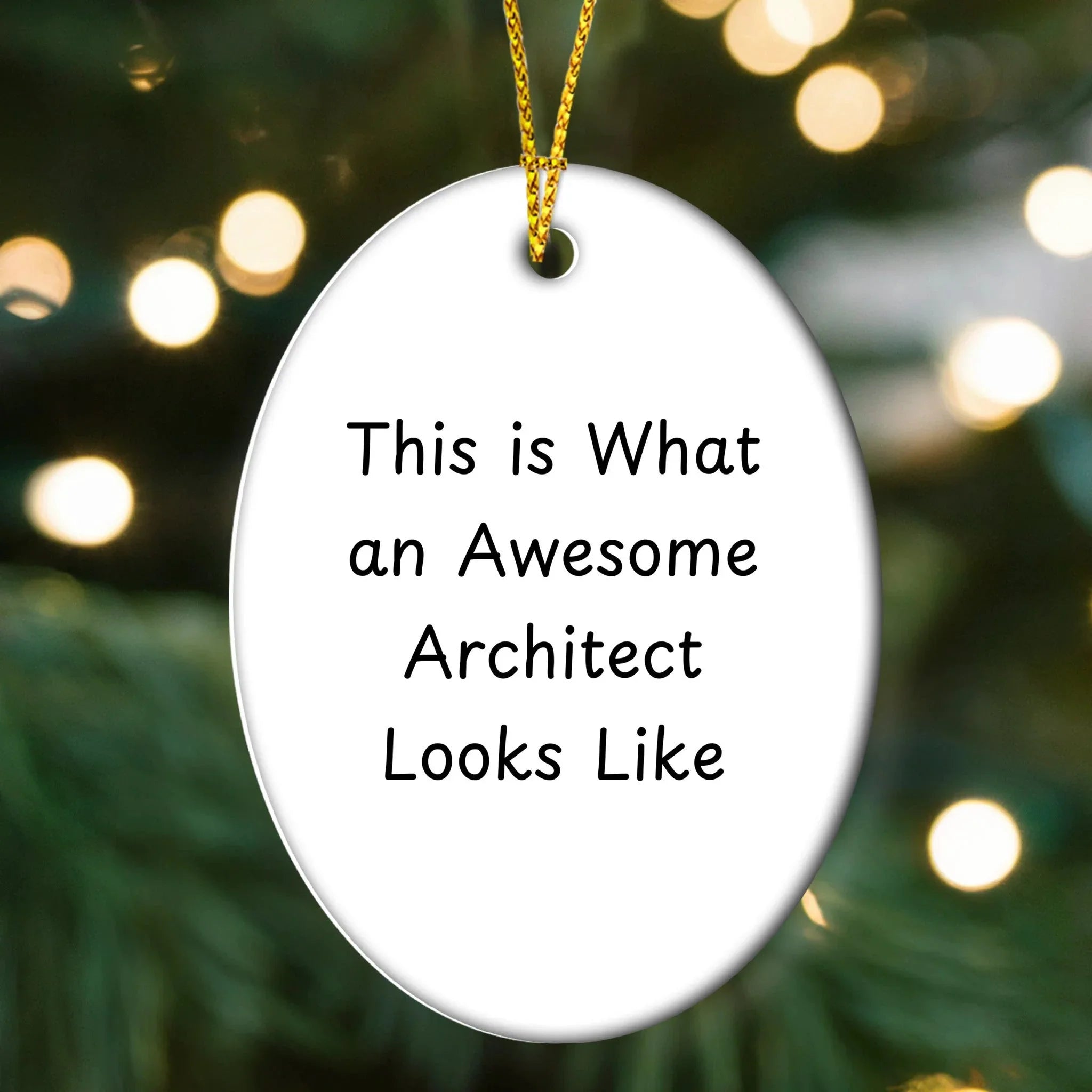 Funny Architect Gifts from Friends for Men - This Is What An Awesome Architect Looks Like Oval Ornament, Christmas Unique Present