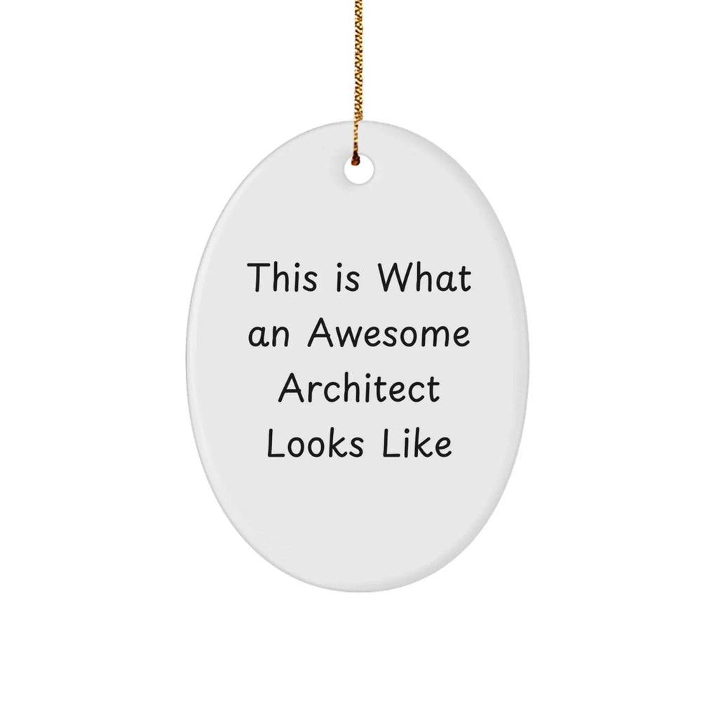 Funny Architect Gifts from Friends for Men - This Is What An Awesome Architect Looks Like Oval Ornament, Christmas Unique Present
