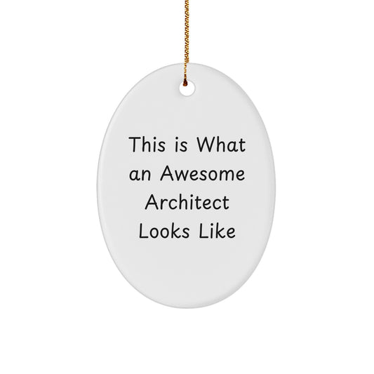 Funny Architect Gifts from Friends for Men - This Is What An Awesome Architect Looks Like Oval Ornament, Christmas Unique Present