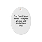Funny Artist Gifts from Friends for Artist Women Christmas Oval Ornament Quote