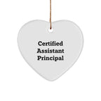 Funny Assistant Principal Christmas Unique Gift for Men from Coworkers - Heart Ornament with Inspirational Quote