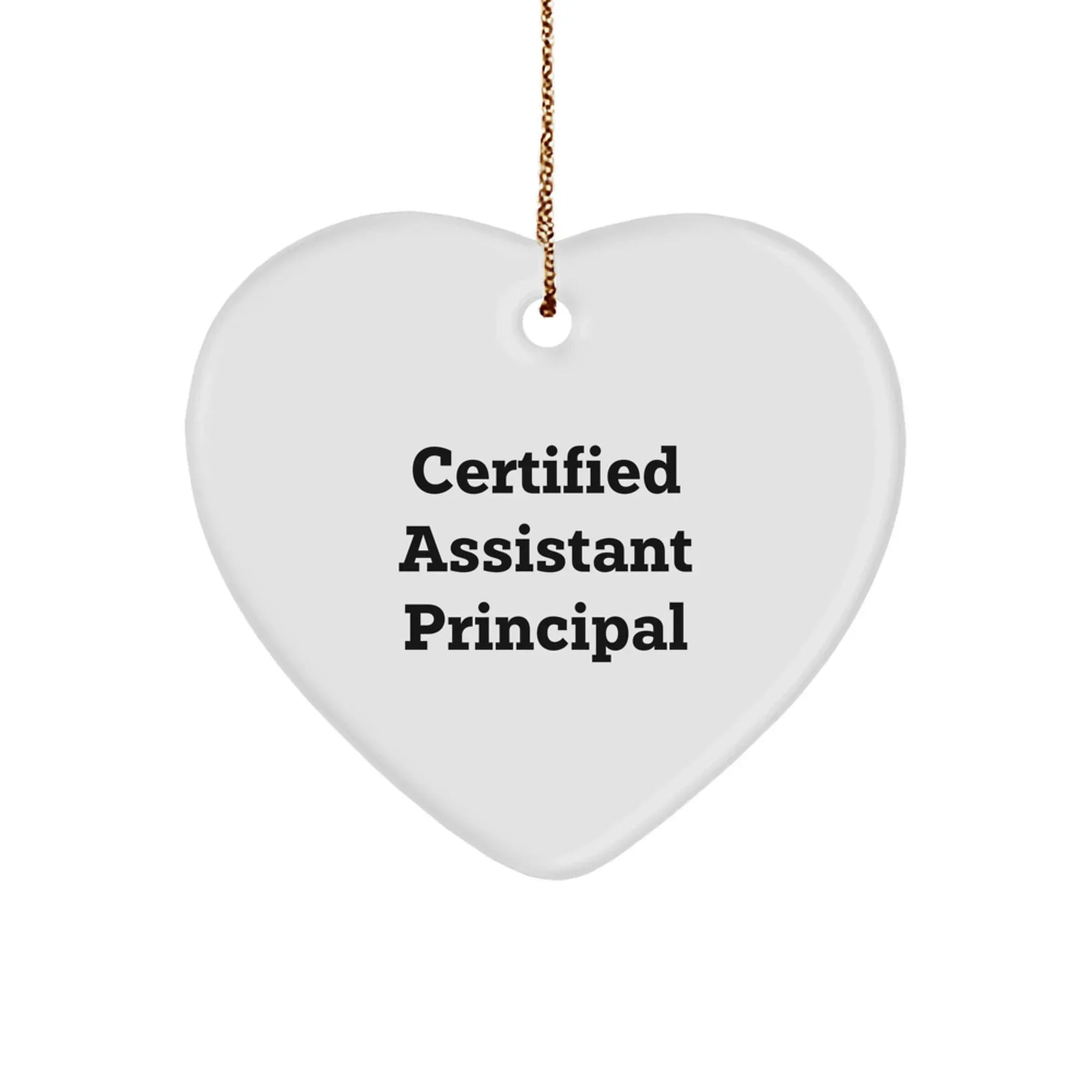 Funny Assistant Principal Christmas Unique Gift for Men from Coworkers - Heart Ornament with Inspirational Quote
