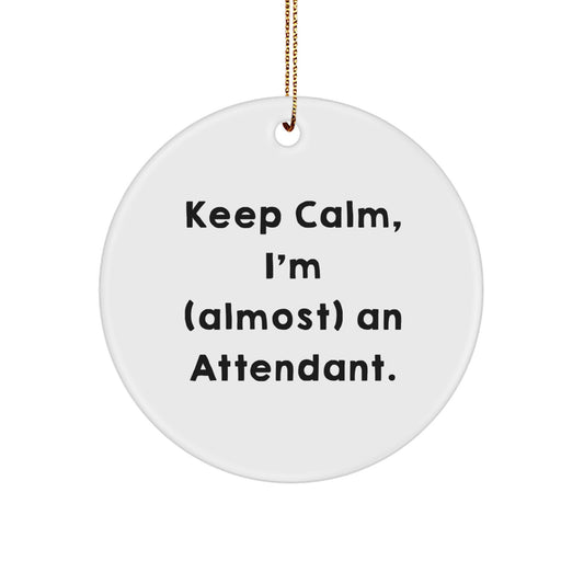 Funny Attendant Gifts from Friends, Keep Calm Circle Ornament for Christmas