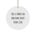 Funny Aunt Circle Ornament - This Is What An Awesome Aunt Looks Like Christmas Gifts