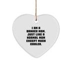 Funny Banker Mom Gifts, 'I Am A Banker Mom' Heart Ornament for Banker, Gifts from Mom to Banker, Unique Christmas Unique Gifts
