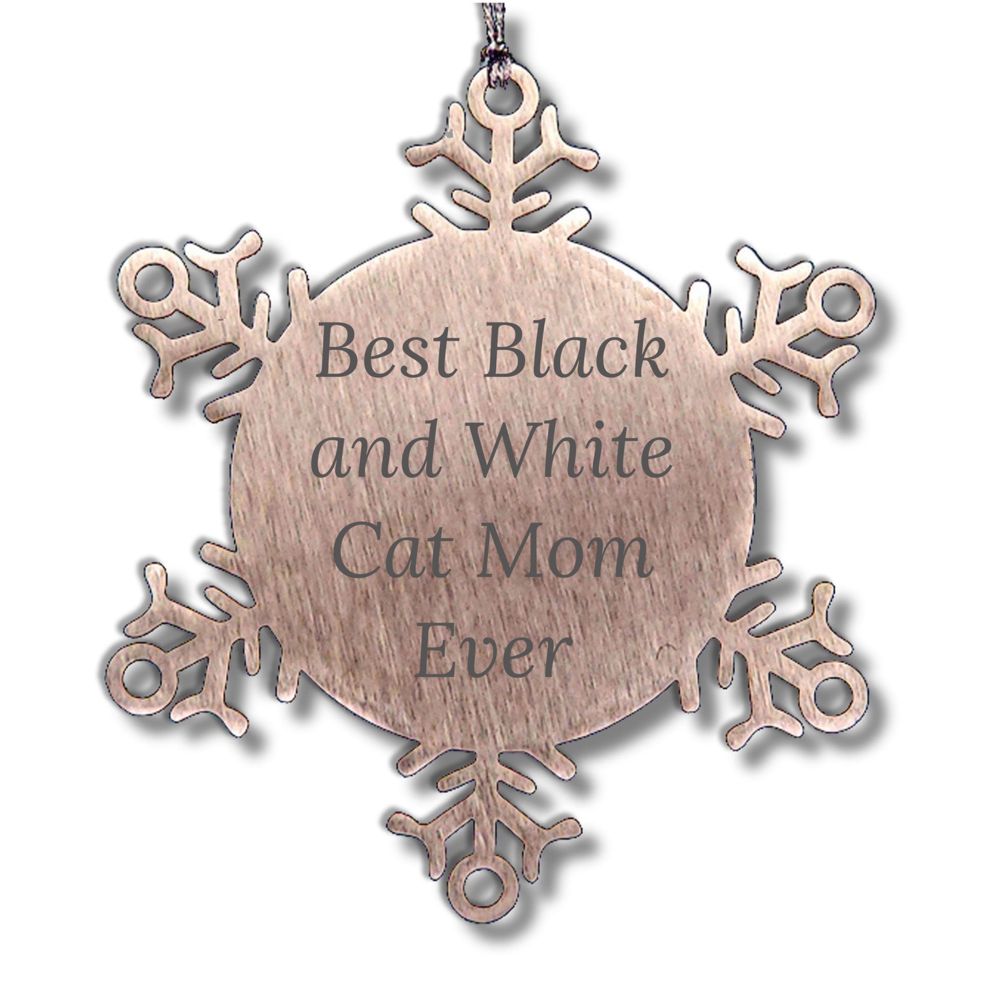 Funny Black and White Cat Mom Gifts from Friends for Black and White Cat Lovers - Snowflake Ornament, Best Black And White Cat Mom Ever