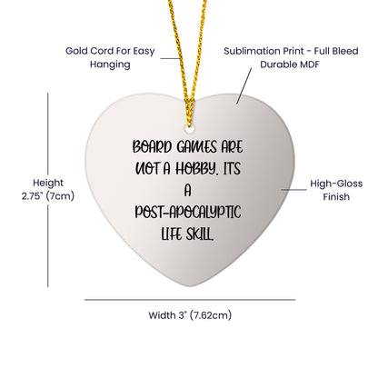 Funny Board Games Gifts for Friends and Family - Heart Ornament with Inspirational Quote - Gifts from Women - Perfect Unique Christmas Unique Gifts for Board Game Lovers - Mallard Moon Gift Shop