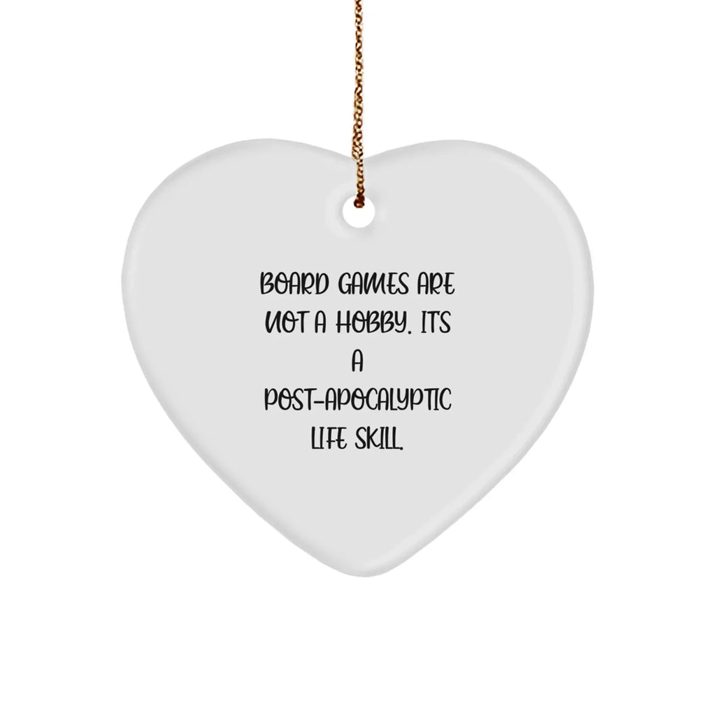Funny Board Games Heart Ornament with Inspirational Quote Christmas Unique Gifts for Board Game Lovers