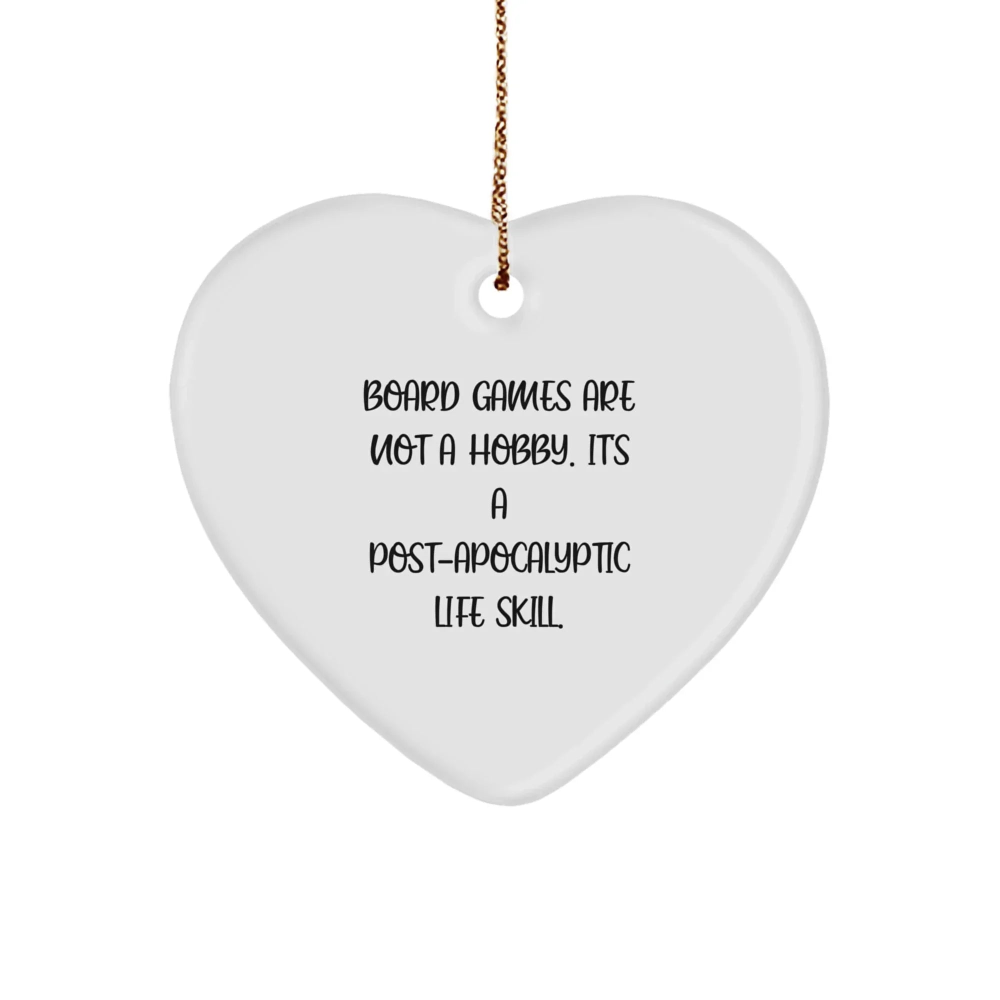 Funny Board Games Heart Ornament with Inspirational Quote Christmas Unique Gifts for Board Game Lovers