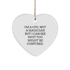 Funny CFO Heart Ornament - I'm A CFO, Not A Magician - Christmas Gifts
