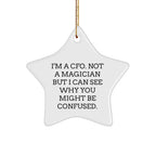 Funny CFO Quote Star Ornament, Gifts from Men to CFO Friends, Unique Christmas Unique Gifts for CFO, CFO Gifts from Family and Friends
