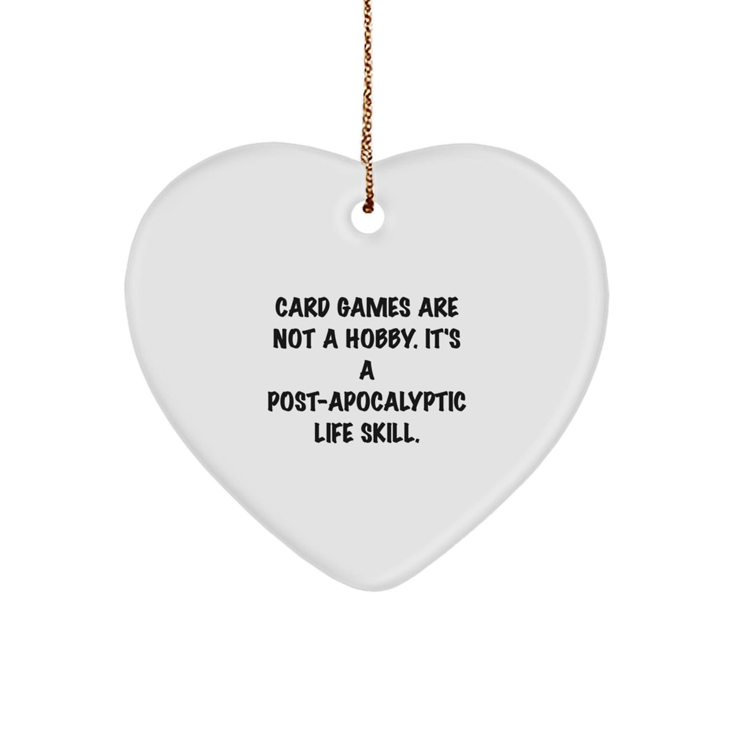 Funny Card Games Gifts from Men to Friends - Heart Ornament for Card Games Enthusiasts - Christmas Unique Gifts