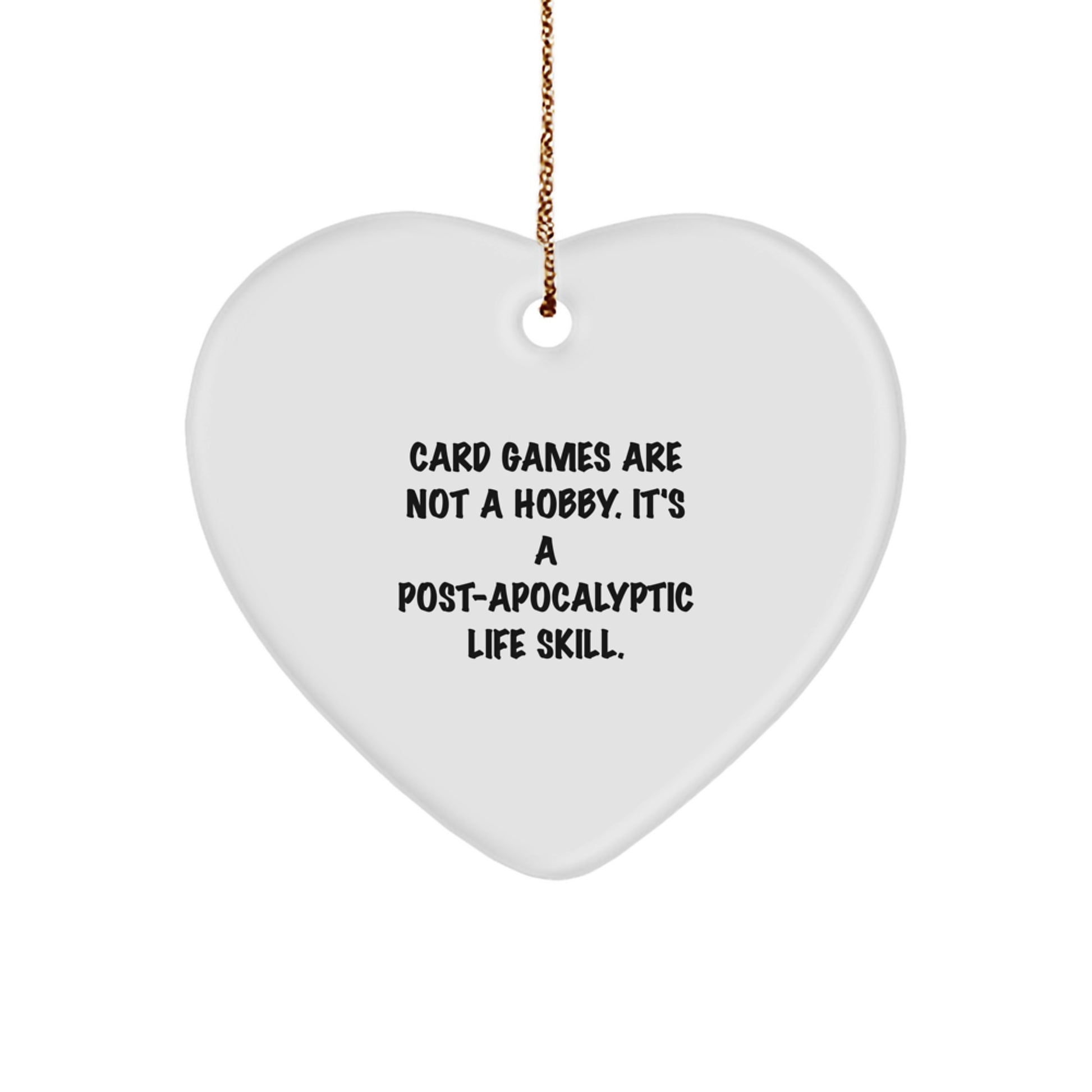 Funny Card Games Gifts from Men to Friends - Heart Ornament for Card Games Enthusiasts - Christmas Unique Gifts