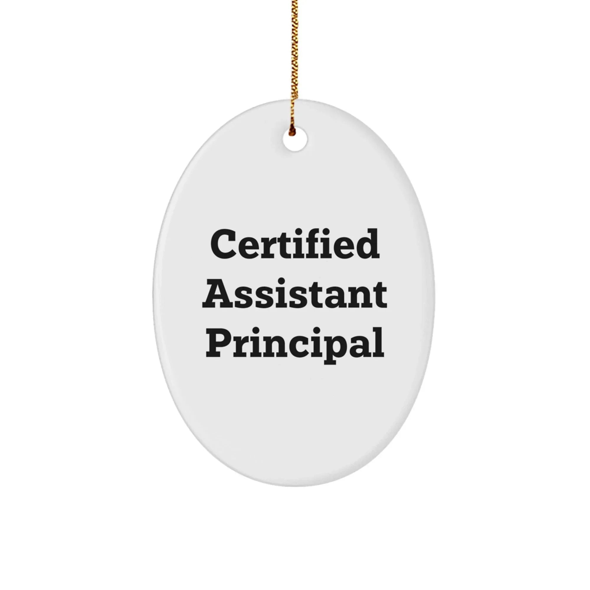 Funny Certified Assistant Principal Gifts for Christmas - Oval Ornament from Friends, Coworkers, or Family