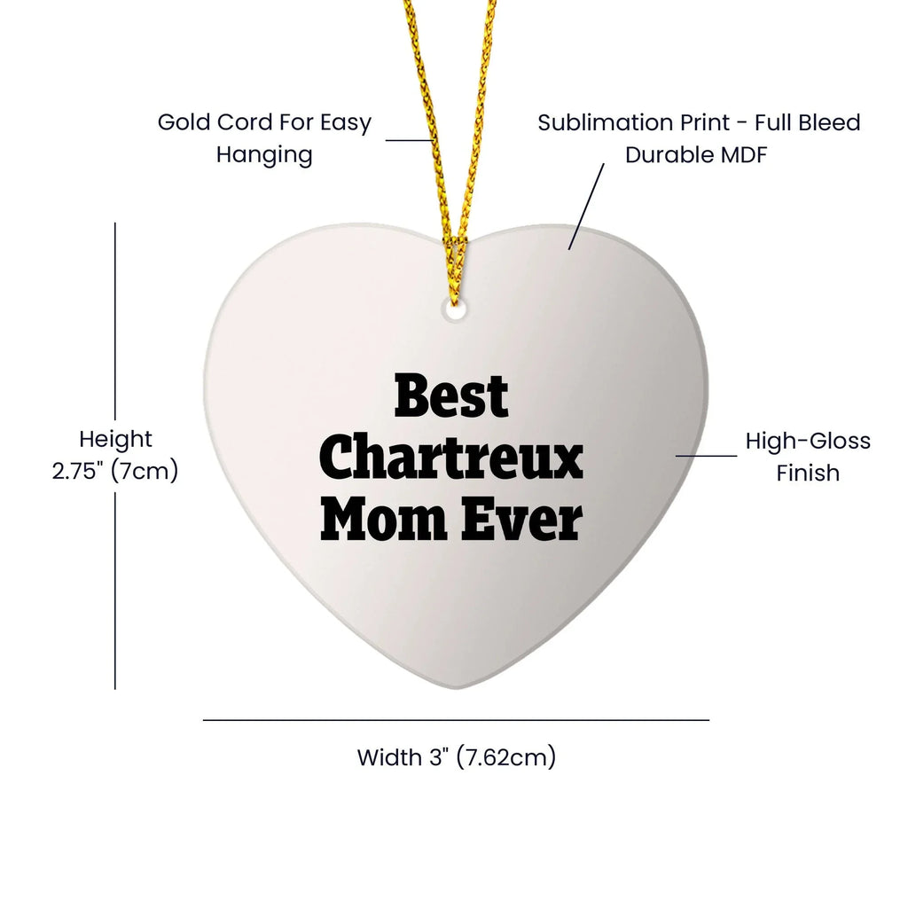 Funny Chartreux Cat Mom Gifts from Friends for Christmas Heart Ornament Best Mom Ever
