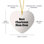 Funny Chartreux Cat Mom Gifts from Friends for Christmas Heart Ornament Best Mom Ever