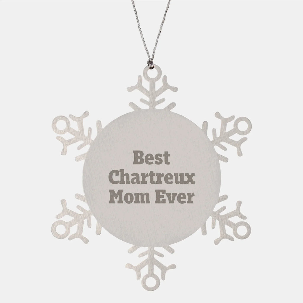 Funny Chartreux Cat Mom Gifts from Friends for Unique Christmas Snowflake Ornaments, Best Chartreux Mom Ever Quote