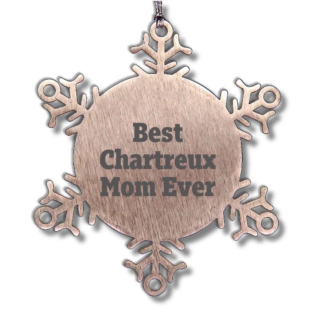 Funny Chartreux Cat Mom Gifts from Friends for Unique Christmas Snowflake Ornaments, Best Chartreux Mom Ever Quote