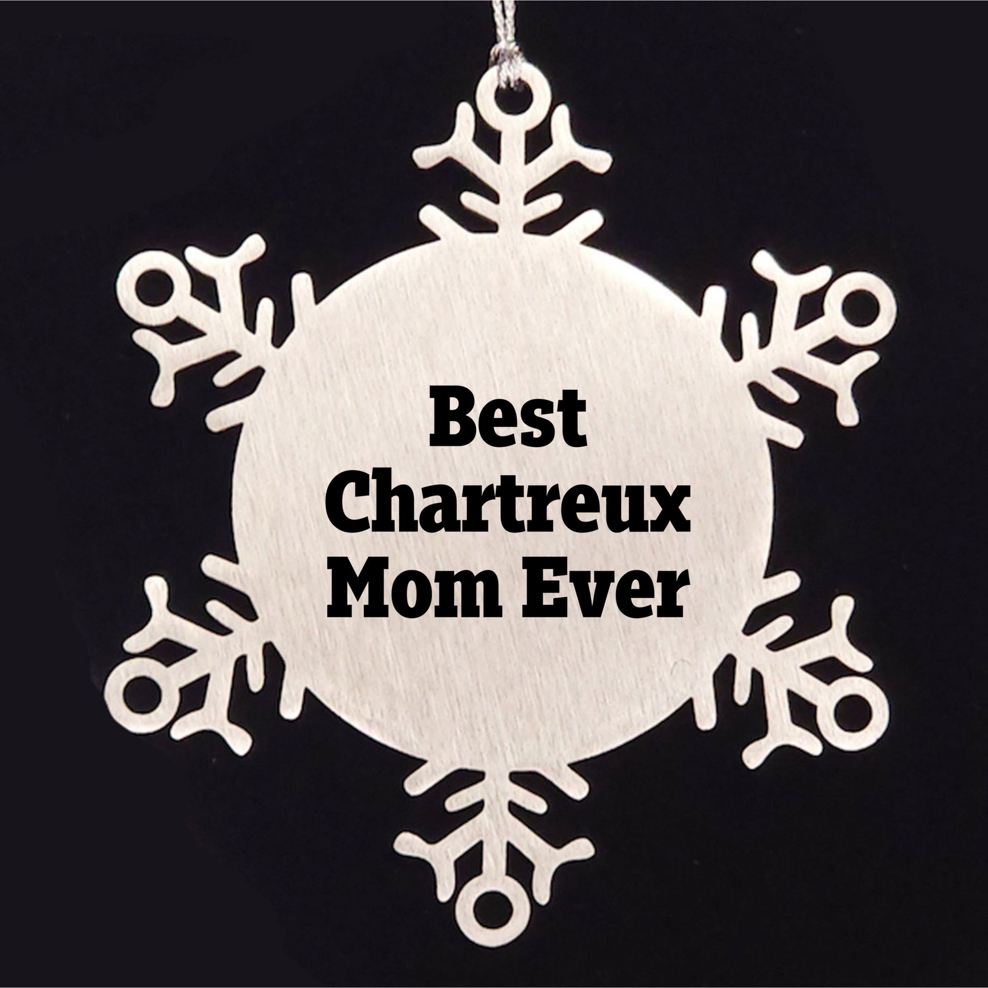 Funny Chartreux Cat Mom Gifts from Friends for Unique Christmas Snowflake Ornaments, Best Chartreux Mom Ever Quote