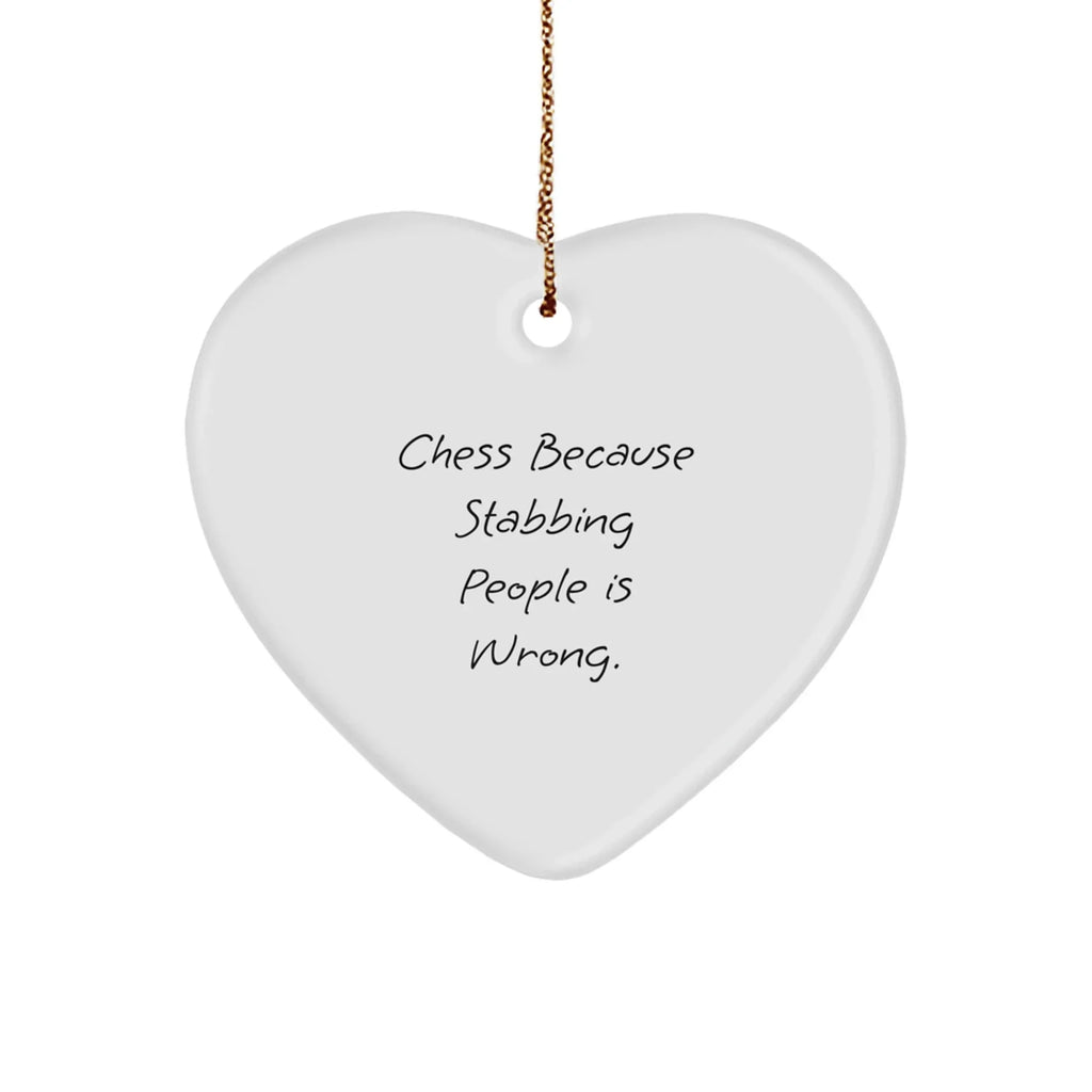Funny Chess Gifts for Men from Friends, Unique Heart Ornament for Christmas