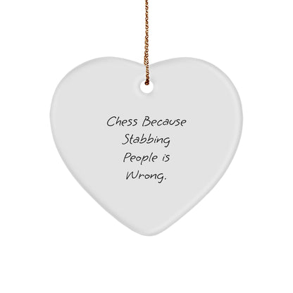 Funny Chess Gifts for Men from Friends, Unique Heart Ornament for Christmas