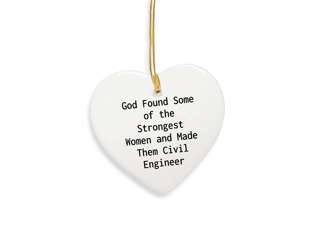 Funny Civil Engineer Heart Ornament Gifts from Men to Women for Christmas