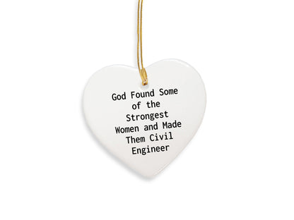Funny Civil Engineer Heart Ornament Gifts from Men to Women for Christmas