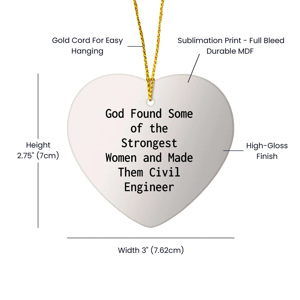Funny Civil Engineer Heart Ornament Gifts from Men to Women for Christmas