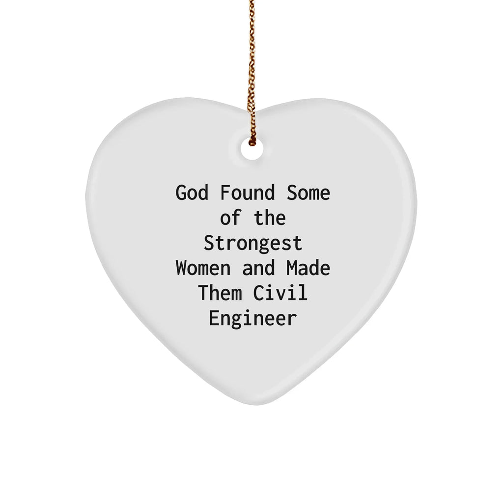 Funny Civil Engineer Heart Ornament Gifts from Men to Women for Christmas