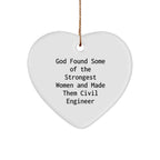 Funny Civil Engineer Heart Ornament Gifts from Men to Women for Christmas